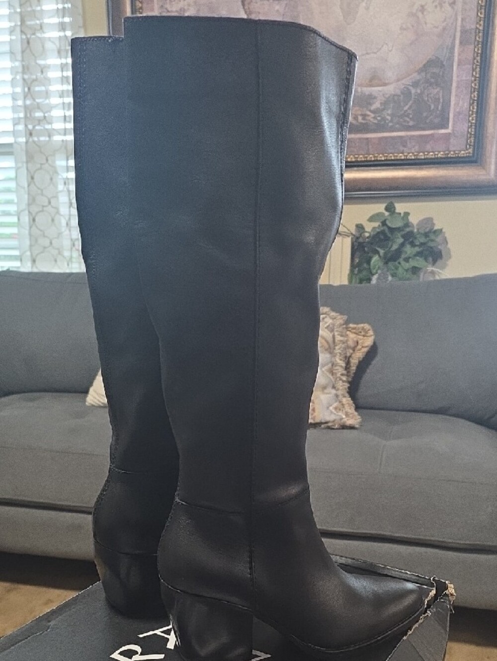 Naturalizer Black Over-the-Knee Leather Boots - Picture 4 of 4